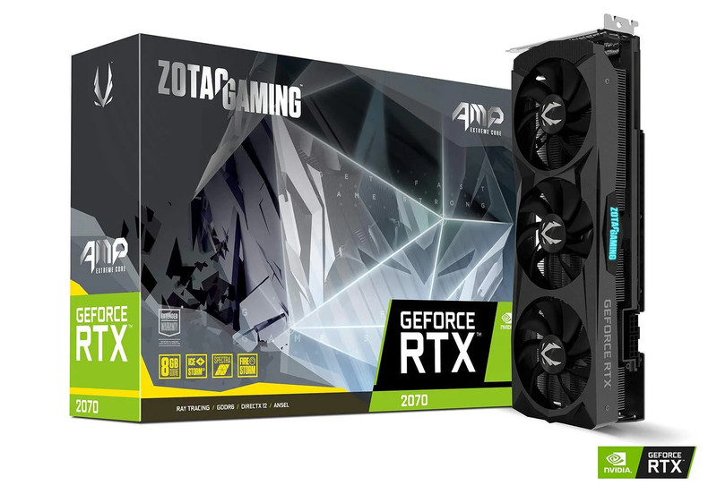 Zotac Gaming GeForce RTX 2070 AMP Extreme 2 8GB GDDR6 PCI-E Gen 4x4 - Graphics Card - كرت الشاشة